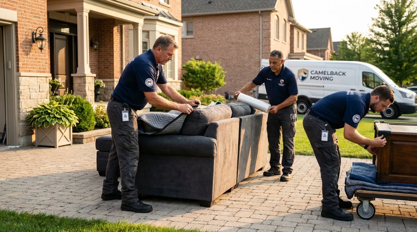 Large estate moving crew wrapping furniture in Davisboro, GA